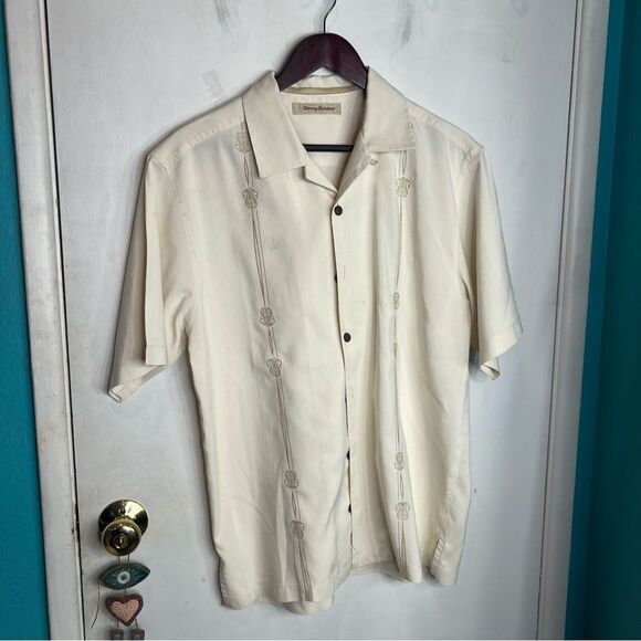 Tommy Bahama silk button Paradise Cup Camp Shirt Kentucky Derby Breeders Cup - Picture 1 of 9